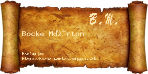 Bocke Márton névjegykártya